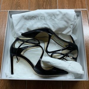 Jimmy Choo Lancer 85 Black Patent Leather Pump
